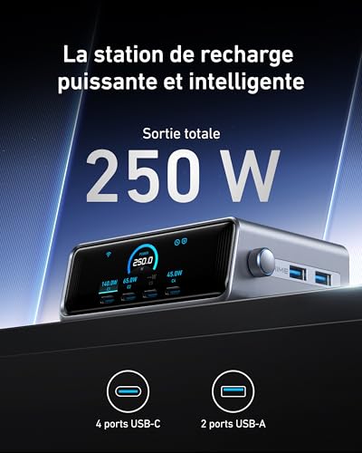 anker-prime-chargeur-usb-c-250w-6-ports-gan-cran-lcd image 8