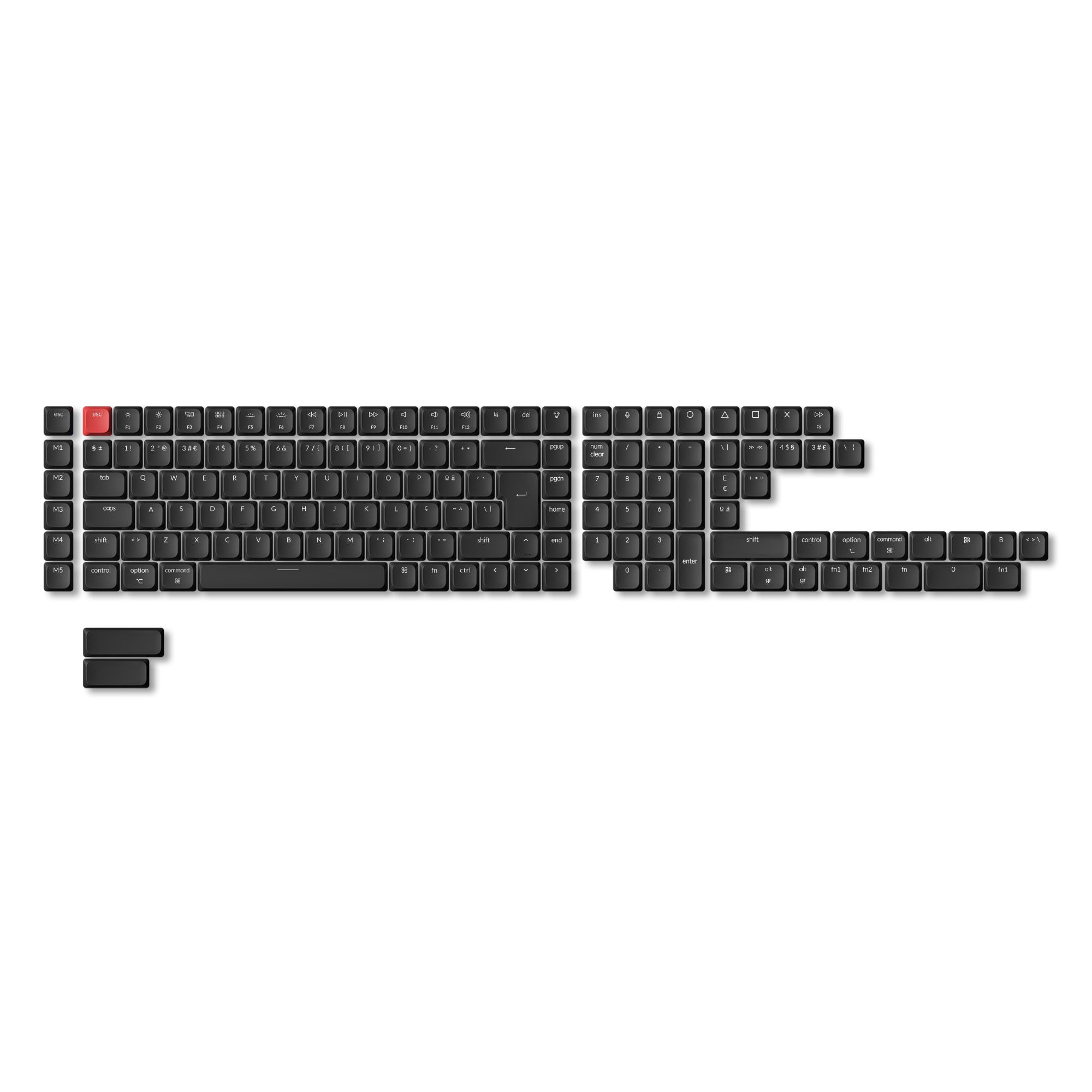keychron-iso-low-profile-lsa-abs-shine-through-full-set-keycaps-noir image 2