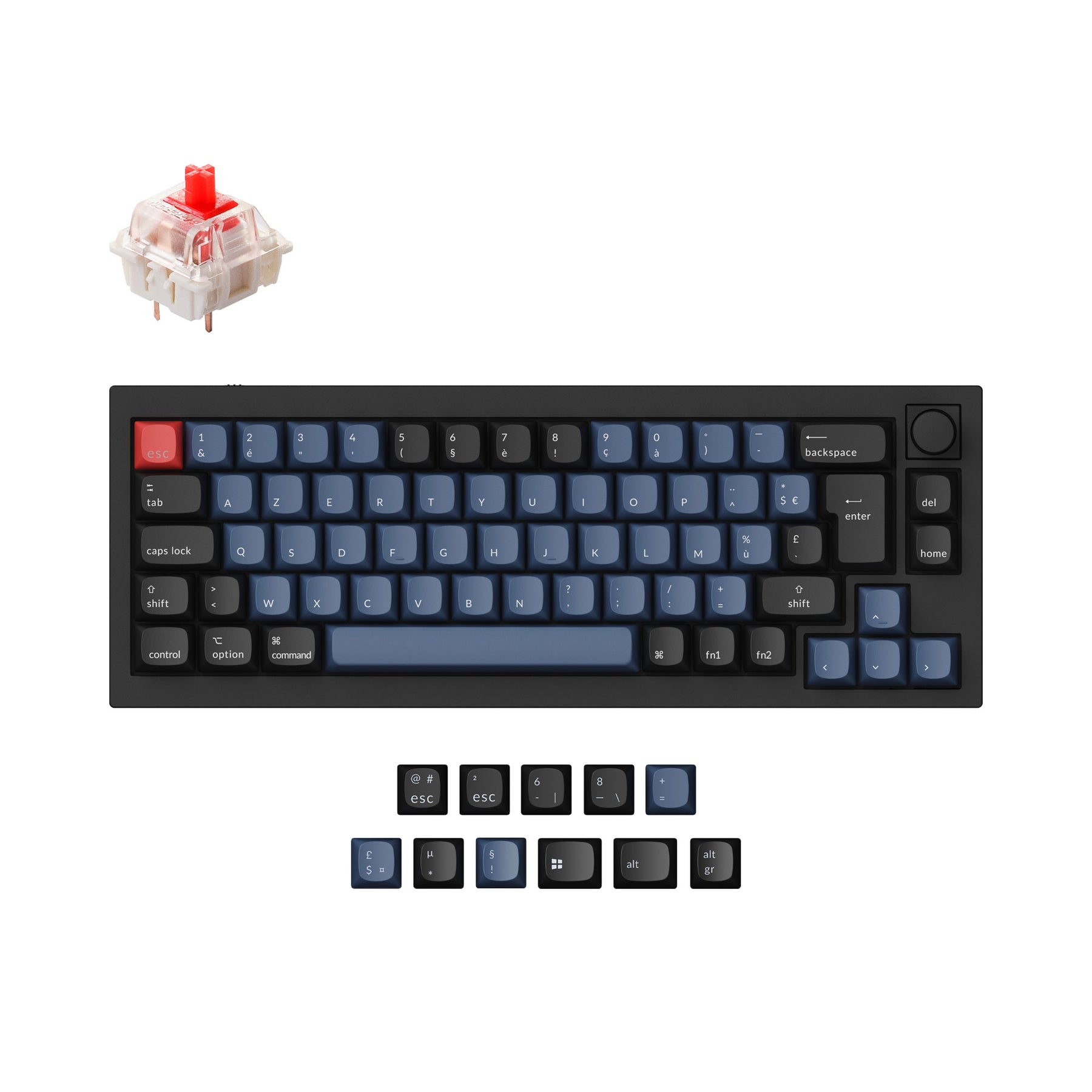 keychron-q2-qmk-custom-clavier-m-canique-iso-avec-molette-gateron-g-pro image 1