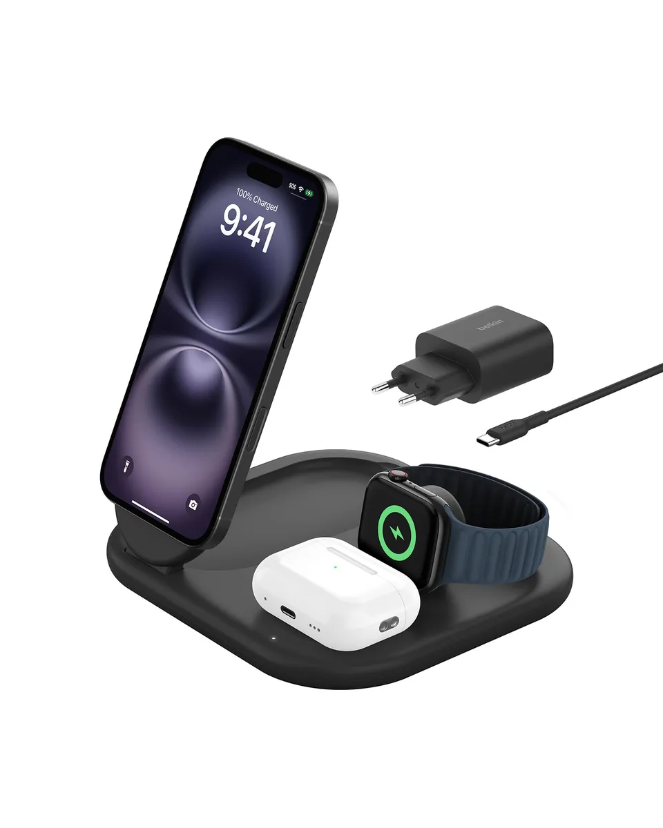 belkin-boostcharge-socle-de-recharge-3-en-1-magn-tique-pliable-qi2-15-w-magsafe- image 1