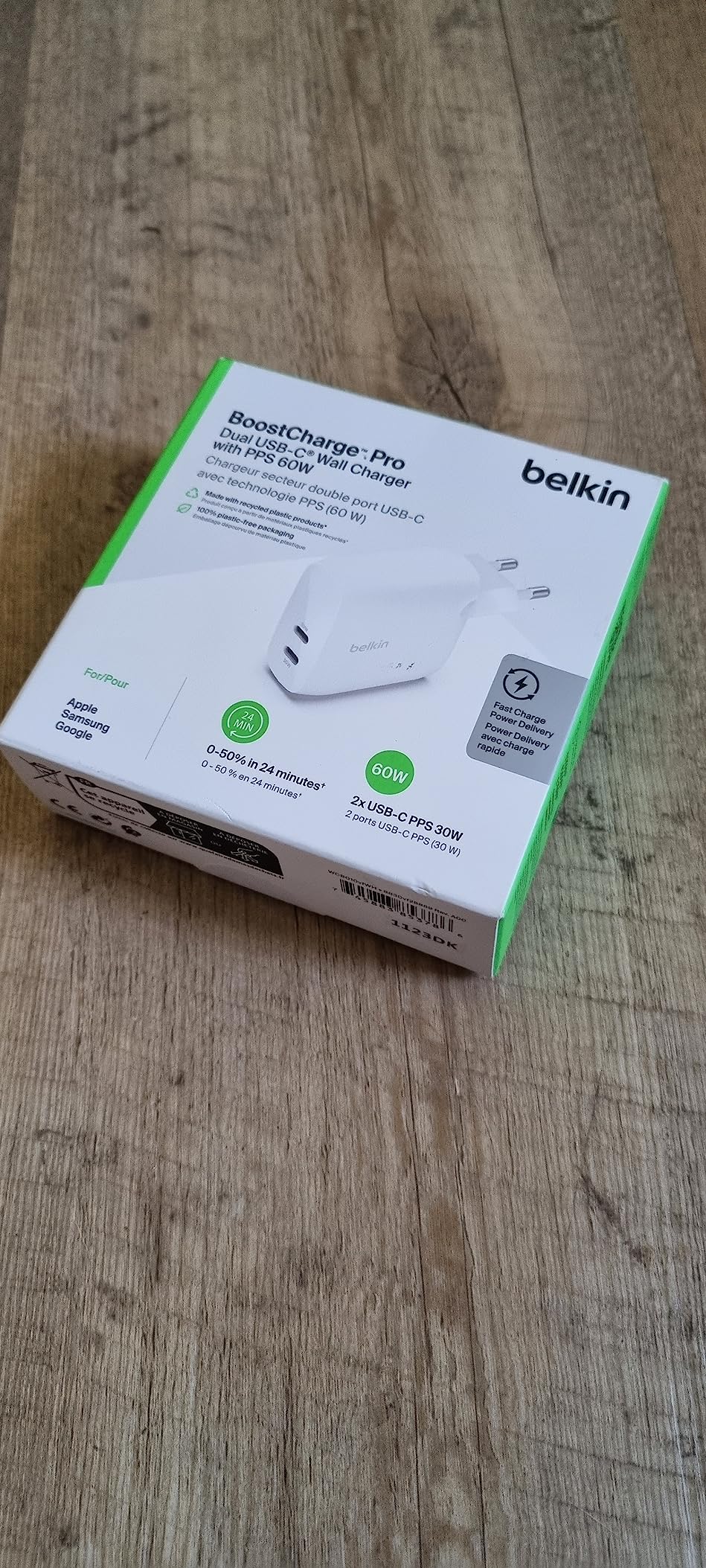 Charge iPhone et Samsung ensemble