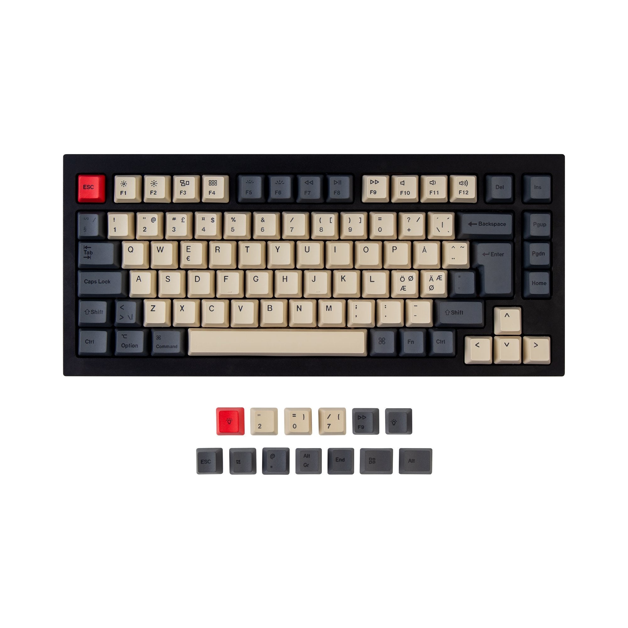 keychron-set-de-touches-iso-oem-dye-sub-pbt-q1-k2-carbon image 3