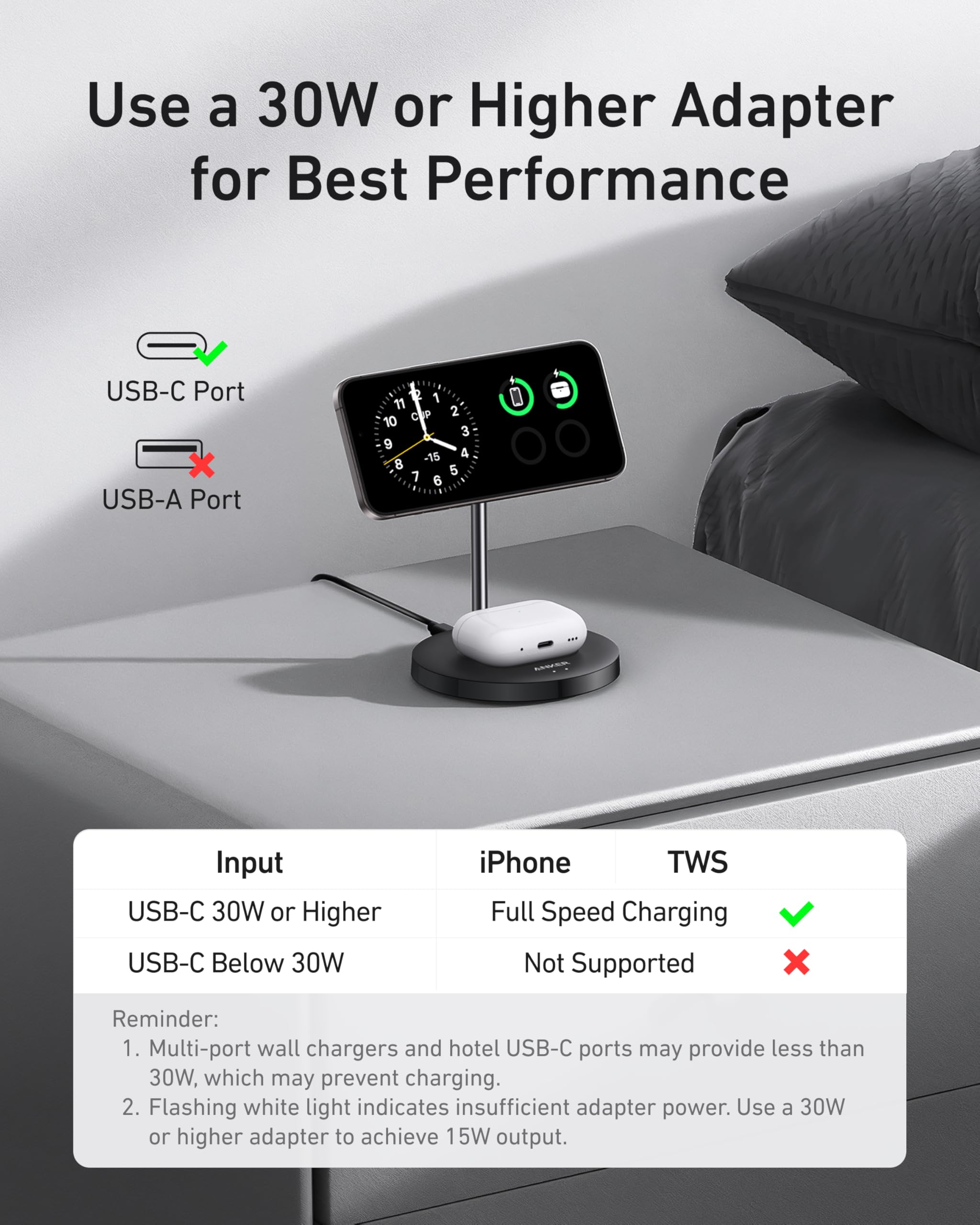 anker-chargeur-induction-qi2-magsafe-15w-support-2-en-1-ajustable-iphone-airpods image 3