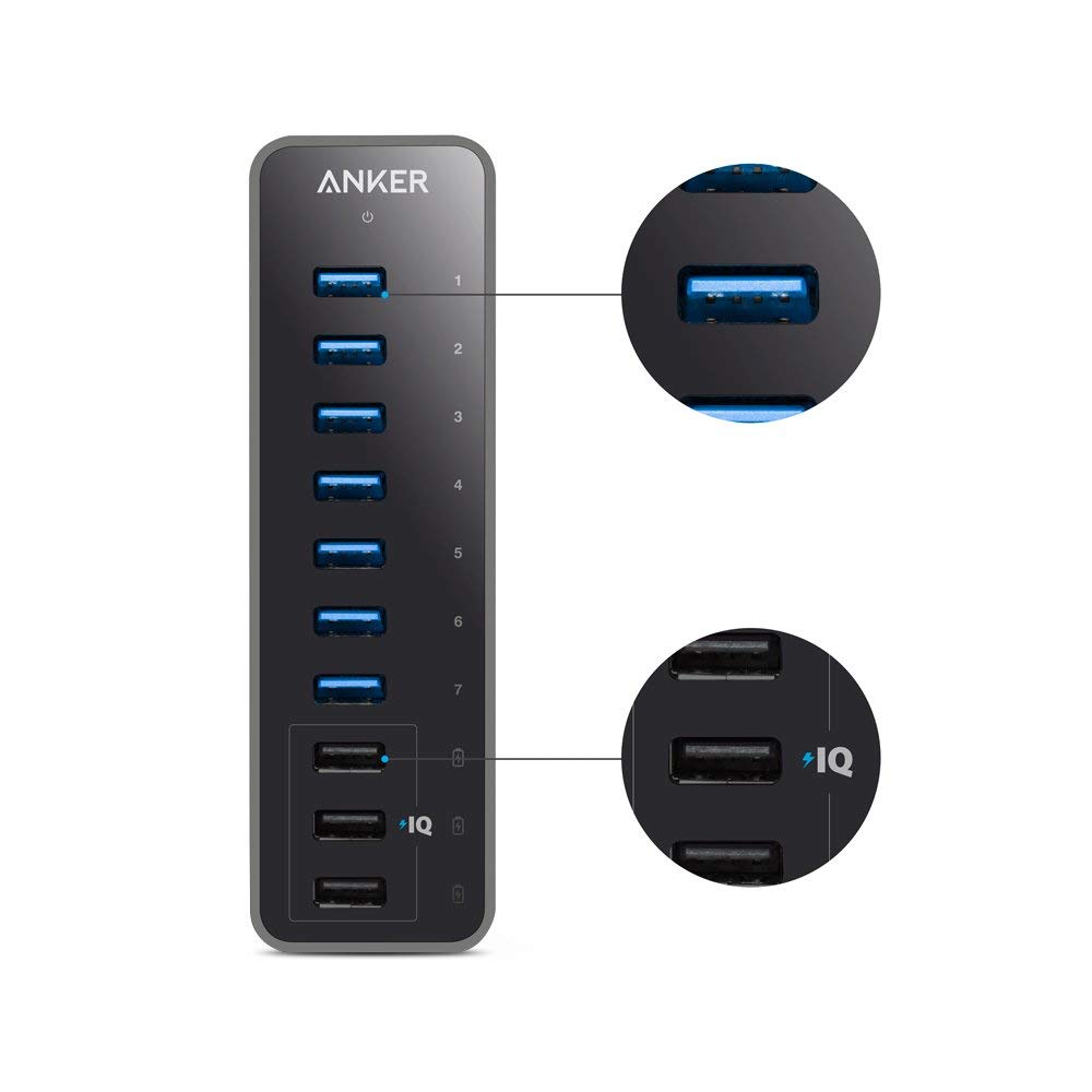 anker-hub-usb-3-0-7-port-60w-avec-3-ports-poweriq image 2