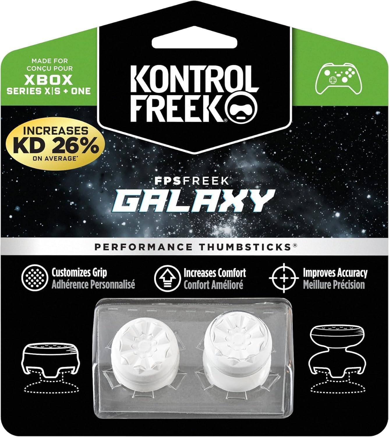 kontrolfreek-fps-freek-galaxy-white-grips-pour-manette-xbox image 1