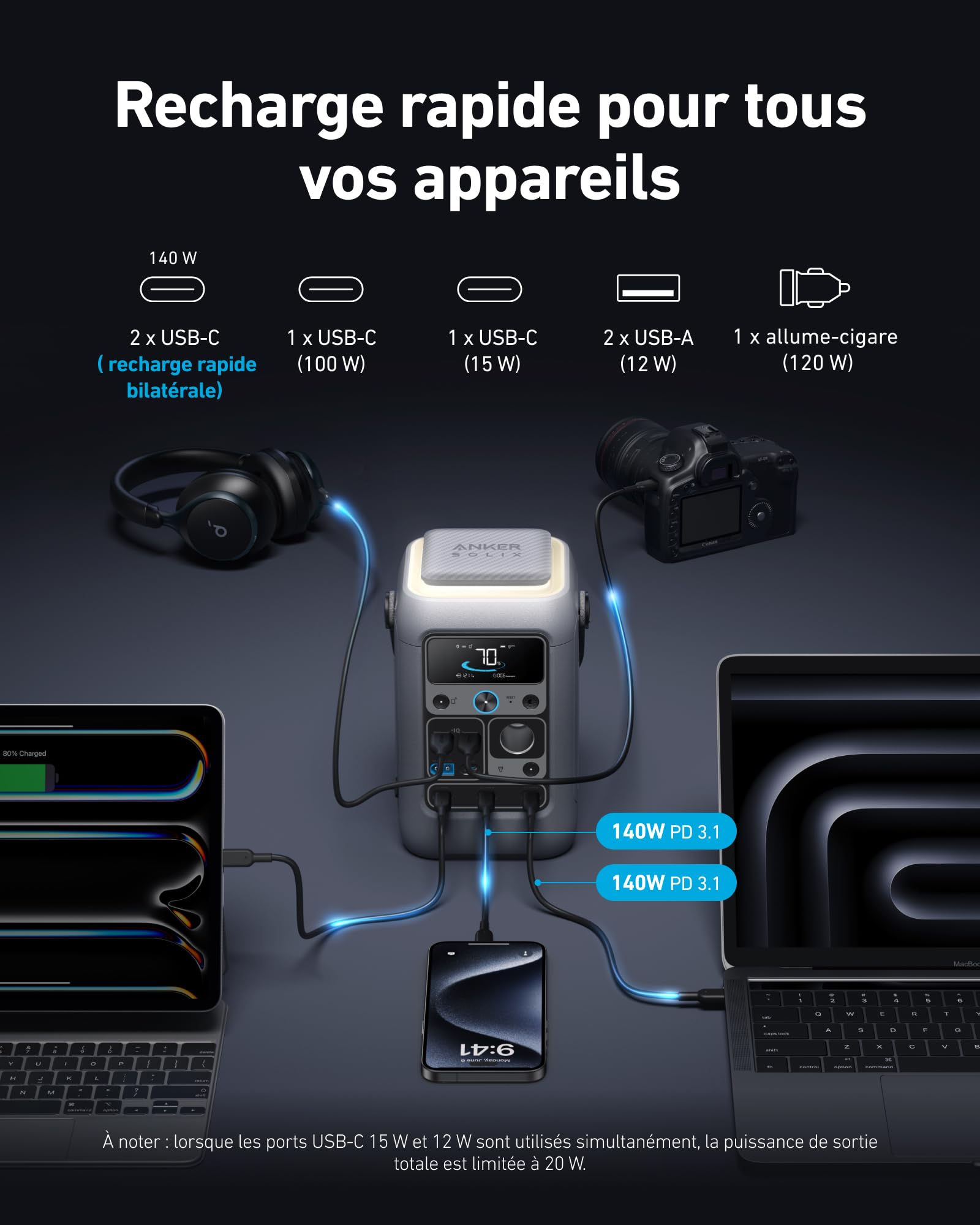 anker-solix-c300-dc-station-lectrique-portable-288wh-300w-lifepo4-7-ports image 3