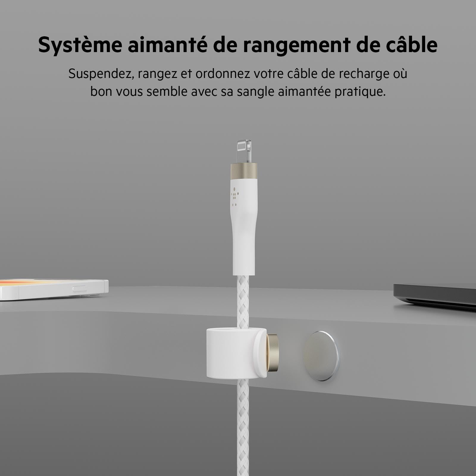 belkin-boostcharge-pro-flex-c-ble-usb-a-vers-lightning-3-m-blanc-mfi image 5