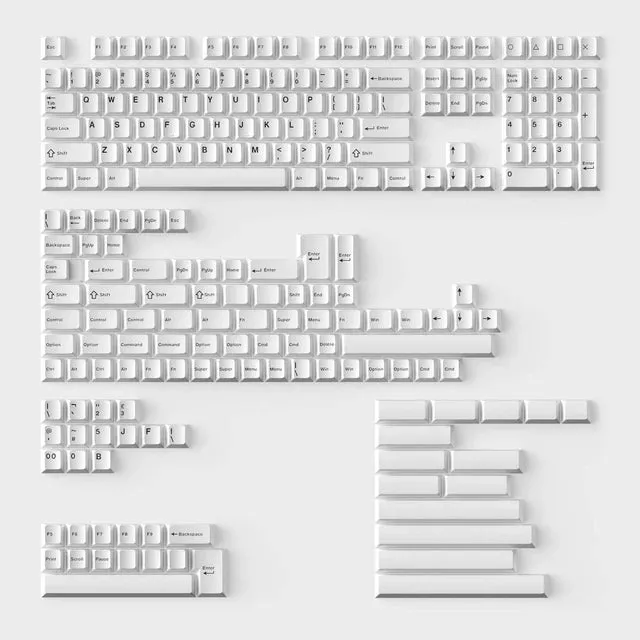 keychron-cherry-profile-pbt-double-shot-full-set-keycaps-black-on-white-bow image 1