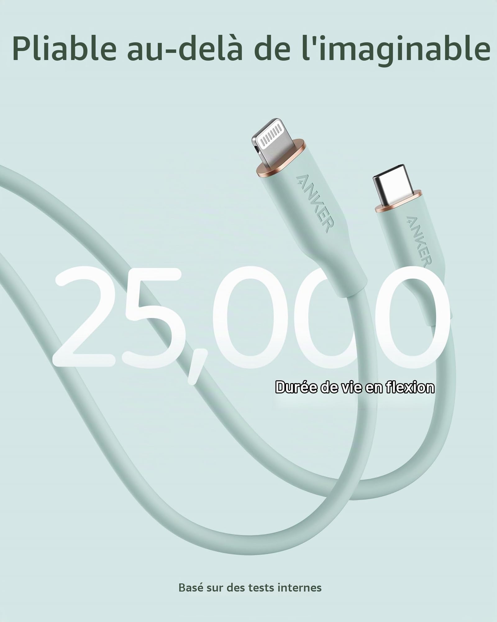 anker-powerline-iii-flow-c-ble-usb-c-vers-lightning-90-cm-menthe image 4