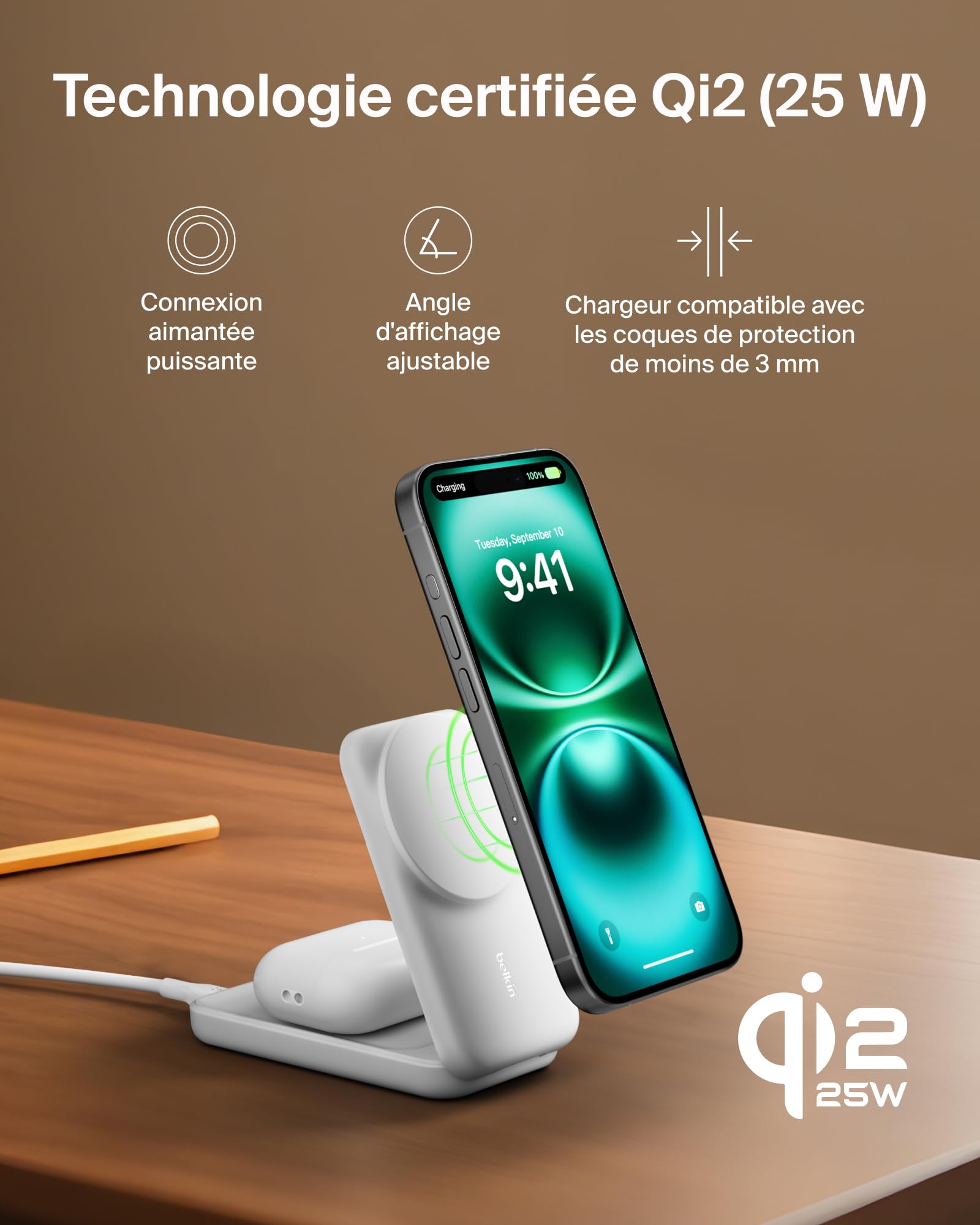 belkin-ultracharge-station-de-charge-2-en-1-induction-qi2-25w-pour-iphone-airpod image 7