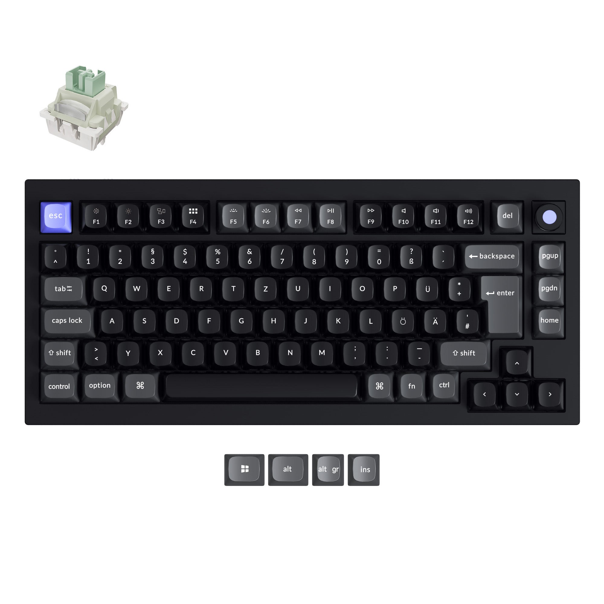 keychron-q1-he-8k-clavier-magn-tique-filaire-iso-collection-lime-switch image 2