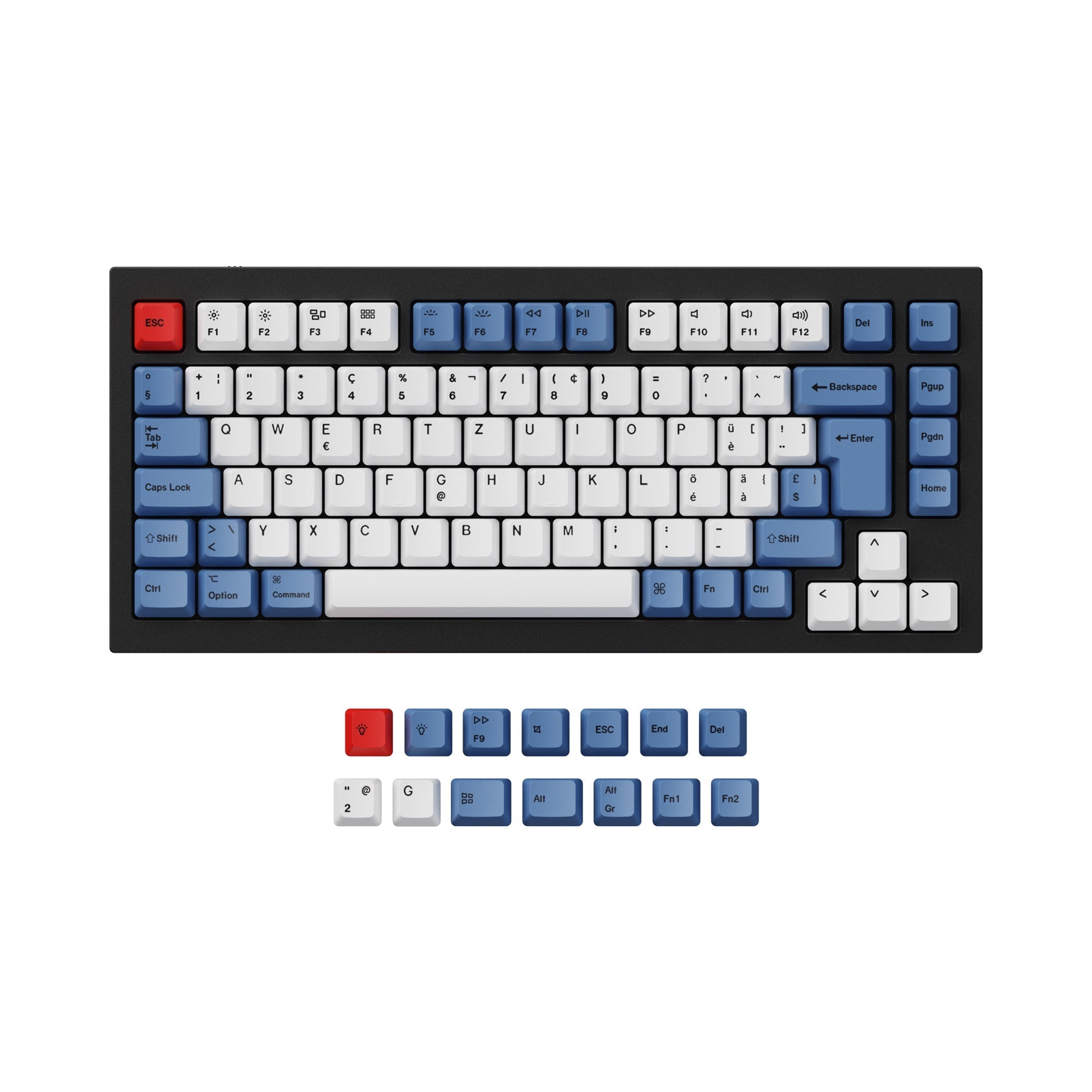 keychron-q1-q2-k2-set-de-touches-oem-pbt-dye-sub-bleu image 6