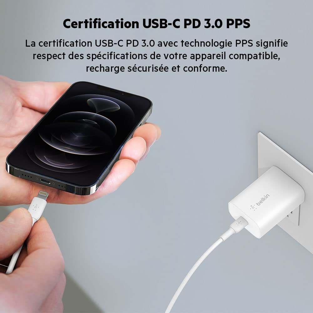 belkin-boostcharge-chargeur-secteur-usb-c-25w-pps-power-delivery image 3