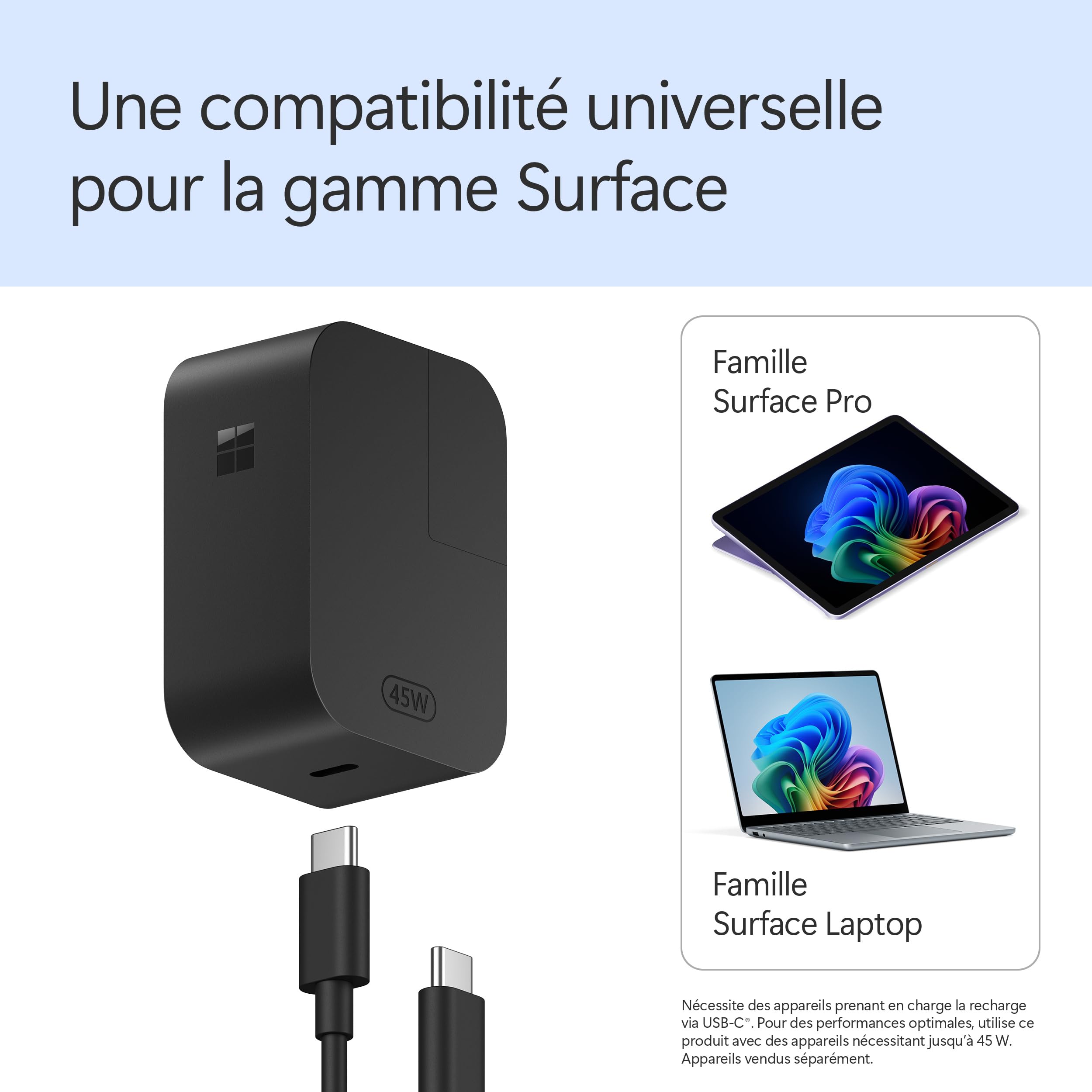 microsoft-surface-chargeur-usb-c-45w-universel image 2
