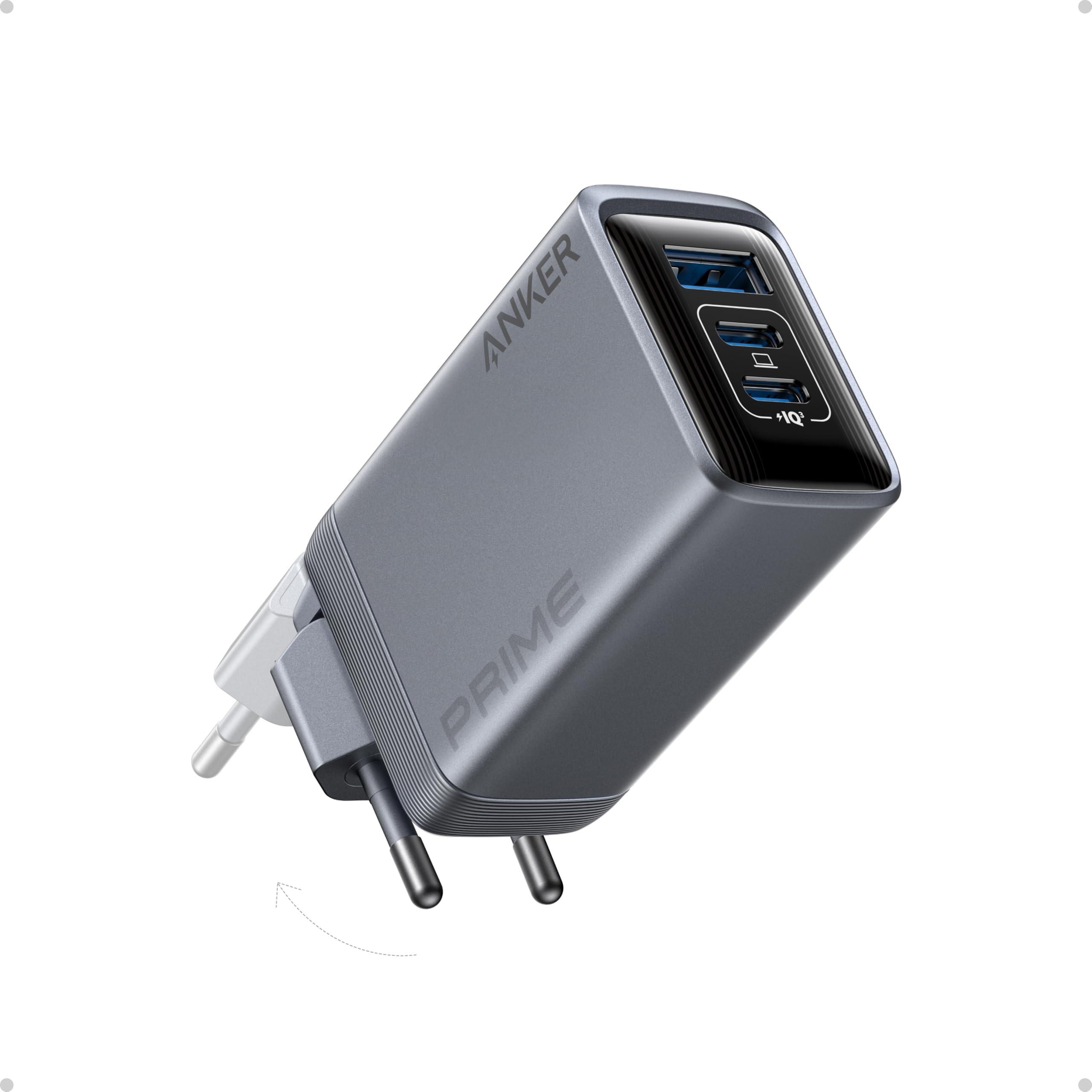anker-prime-chargeur-usb-c-100w-gan-3-ports-pliable-macbook-iphone image 1