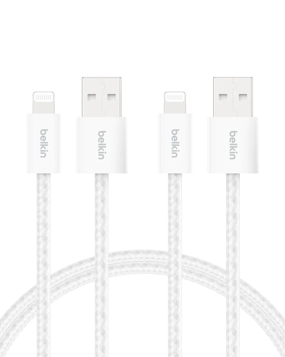 belkin-boostcharge-pack-de-2-c-bles-usb-a-vers-lightning-1-5-m-blanc image 1